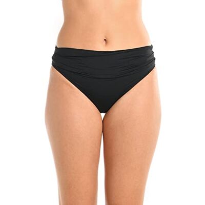 La Blanca Women's Island Goddess Shirred Band Hipster Bikini Swimsuit Bottom, Black, 10 La Blanca Women's Island Goddess Shirred Band Hipster Bikini Swimsuit Bottom, Black, 10