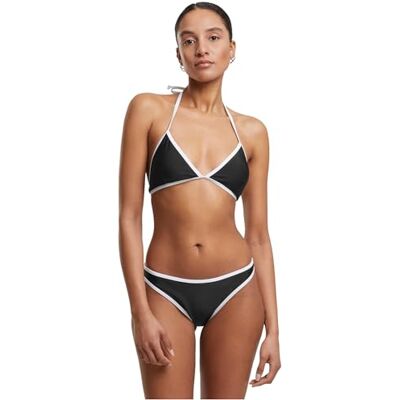 Urban Classics Retro Triangelbikini Bikini Set zwart-wit XL 83% polyester, 17% elastaan Basics Urban Classics Retro Triangelbikini Bikini Set zwart-wit XL 83% polyester, 17% elastaan Basics