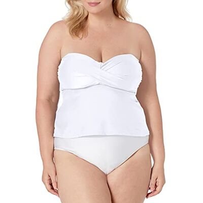 Catalina Bandeau Tankini-top voor dames, Wit, 2X Catalina Bandeau Tankini-top voor dames, Wit, 2X