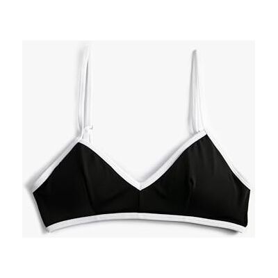 Koton Dames Criss Cross Binding Detail Bikini Top Swim Wear, zwart (999), 40 Koton Dames Criss Cross Binding Detail Bikini Top Swim Wear, zwart (999), 40