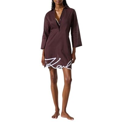 KARL LAGERFELD , Karl DNA Signature Beach Dress, Fudge, S, bruin, S KARL LAGERFELD , Karl DNA Signature Beach Dress, Fudge, S, bruin, S
