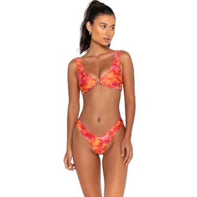 FAE House Kendall Bikini Top Bloom Luxe Dames Zwemmode Gebloemd Rood 100% Duurzame ECONYL® stof Koude handwas Gouden sluiting op maat Maat L - FAE House Kendall Bikini Top Bloom Luxe Dames Zwemmode Gebloemd Rood 100% Duurzame ECONYL® stof Koude handwas Gouden sluiting op maat Maat L -