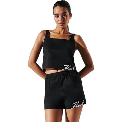 KARL LAGERFELD Karl Signature Crop Top, zwart, M KARL LAGERFELD Karl Signature Crop Top, zwart, M