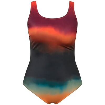 Ulla Popken , Dames, grote maten, badpak Alice, Softline, Fire Batik, zwart, 42/44 NL Ulla Popken , Dames, grote maten, badpak Alice, Softline, Fire Batik, zwart, 42/44 NL