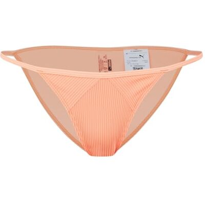 PUMA Ribbed Tanga Bikinibroekje voor dames, Peach Combo, XS PUMA Ribbed Tanga Bikinibroekje voor dames, Peach Combo, XS