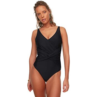 Trendyol Dames Gedetailleerd badpak in Shires One Piece Swimsuit, zwart, 34 Trendyol Dames Gedetailleerd badpak in Shires One Piece Swimsuit, zwart, 34