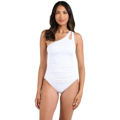 La Blanca Vrouwen Eiland Godin One Shoulder Keyhole Tankini Badpak Top La Blanca Vrouwen Eiland Godin One Shoulder Keyhole Tankini Badpak Top