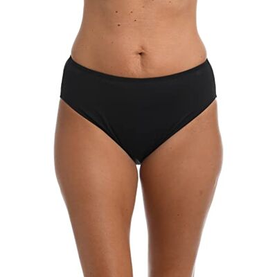 24th & Ocean Women's Standard Mid Waist Hipster Bikini Swimsuit Bottom, Black//Solid, Small 24th & Ocean Women's Standard Mid Waist Hipster Bikini Swimsuit Bottom, Black//Solid, Small
