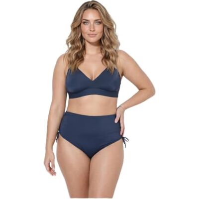 Ulla Popken Dames grote maten grote maten plus size bikini top Rabea, effen, marineblauw, 44 Ulla Popken Dames grote maten grote maten plus size bikini top Rabea, effen, marineblauw, 44