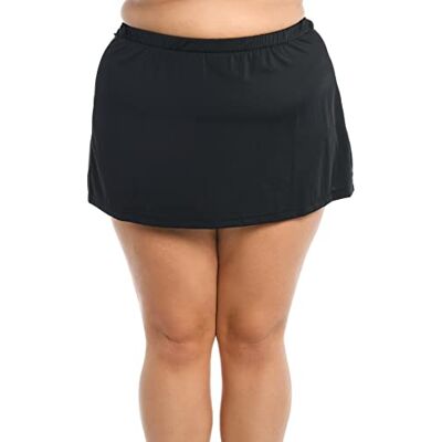 Maxine Of Hollywood Dames Plus Size Mid Rise Skirted Bikini Zwempak Bottom, zwart, 18 Grote maten Maxine Of Hollywood Dames Plus Size Mid Rise Skirted Bikini Zwempak Bottom, zwart, 18 Grote maten