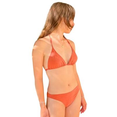 Haute pression Bikiniset met driehoek en broekje, klassiek, Lurex-stof, glanzend, Koper, 48 Haute pression Bikiniset met driehoek en broekje, klassiek, Lurex-stof, glanzend, Koper, 48