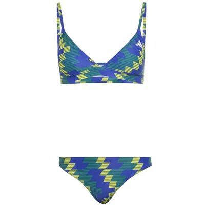 adidas Mujer PADDED FOOTBALL-INSPIRED 2-WAY STRAP TRIANGLE BIKINI SET, lucid blue/bold green, 34 adidas Mujer PADDED FOOTBALL-INSPIRED 2-WAY STRAP TRIANGLE BIKINI SET, lucid blue/bold green, 34