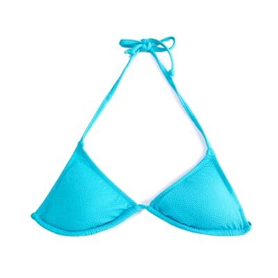 Koton Dames gevoerde halter nek driehoek bikini top zwemkleding, blauw (699), 36 Koton Dames gevoerde halter nek driehoek bikini top zwemkleding, blauw (699), 36