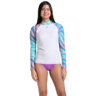 ARENA Women's Rash Vest L/S Allover dames Rash Guard Shirt ARENA Women's Rash Vest L/S Allover dames Rash Guard Shirt