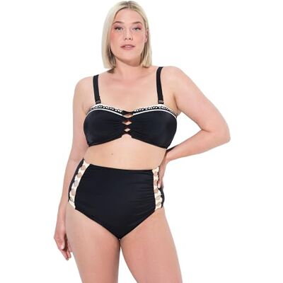 Ulla Popken Dames grote maten grote maten plus size bikini Tina, twist en applicatie, zwart, 42 Ulla Popken Dames grote maten grote maten plus size bikini Tina, twist en applicatie, zwart, 42