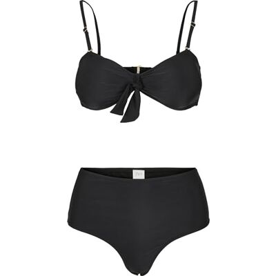 Urban Classics Bikini voor dames, tweedelig, high waist badpak voor vrouwen, maten XS XL, zwart, XS Urban Classics Bikini voor dames, tweedelig, high waist badpak voor vrouwen, maten XS XL, zwart, XS