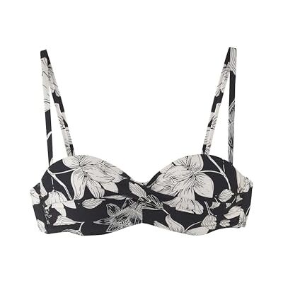 s.Oliver Banddeau-bikini-top met zwart-wit bloemenpatroon, zwart-crme, 36 / D s.Oliver Banddeau-bikini-top met zwart-wit bloemenpatroon, zwart-crme, 36 / D