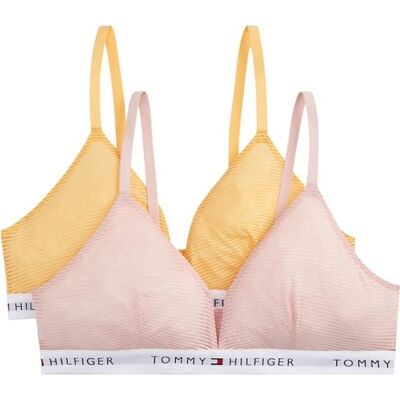 Tommy Hilfiger Driehoek voor dames, Wit (mistig roze/Valencia oranje), XL Tommy Hilfiger Driehoek voor dames, Wit (mistig roze/Valencia oranje), XL
