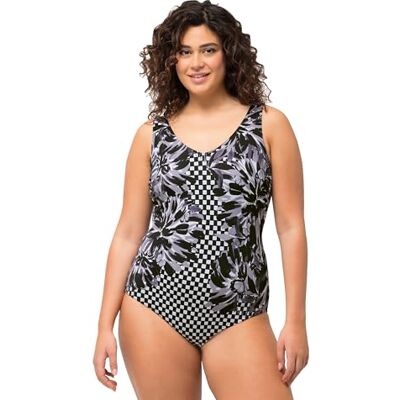 Ulla Popken Badpak Alice V-neck, Racefruit dames Zwempak uit één stuk Ulla Popken Badpak Alice V-neck, Racefruit dames Zwempak uit één stuk