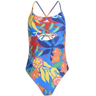 adidas dames Mexicana Florals Tie-Back Swimsuit Swimwear, glory blue/white, 48 adidas dames Mexicana Florals Tie-Back Swimsuit Swimwear, glory blue/white, 48