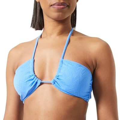 Koton Dames Tissued Bikini Top Tie Neck Shirred Swim Wear, blauw mint (1 bm), 38 Koton Dames Tissued Bikini Top Tie Neck Shirred Swim Wear, blauw mint (1 bm), 38