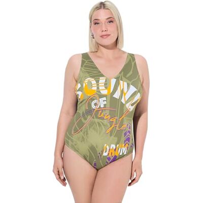 Ulla Popken Badeanzug Alice V, Sound Of Jungle dames Zwempak uit één stuk Ulla Popken Badeanzug Alice V, Sound Of Jungle dames Zwempak uit één stuk