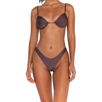 FAE House Sheridan Bikini Top Stardust Luxe Dames Zwemmode Bruin 100% Duurzame stof Koude handwas Maat L FAE House Sheridan Bikini Top Stardust Luxe Dames Zwemmode Bruin 100% Duurzame stof Koude handwas Maat L