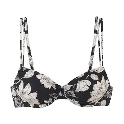 s.Oliver Bikini-top met beugels, zwart-wit bloemenpatroon, zwart-crme, 42 / D s.Oliver Bikini-top met beugels, zwart-wit bloemenpatroon, zwart-crme, 42 / D