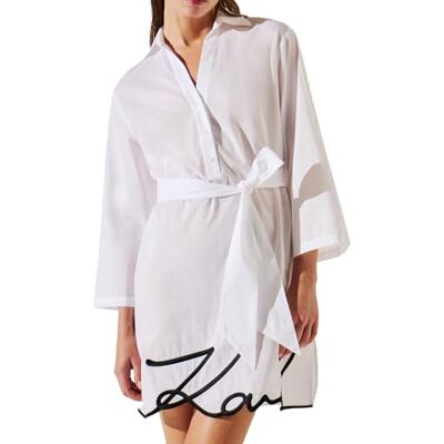KARL LAGERFELD Karl DNA Signature Strandjurk Vrouwen Strandkleding Jurk Wit XS, wit, XS KARL LAGERFELD Karl DNA Signature Strandjurk Vrouwen Strandkleding Jurk Wit XS, wit, XS
