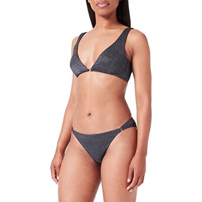 Giorgio Armani Swimwear Lurex Textured Yarn Triangle and Brief Bikini Set, Zwart, XS, zwart, XS Giorgio Armani Swimwear Lurex Textured Yarn Triangle and Brief Bikini Set, Zwart, XS, zwart, XS