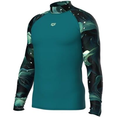 ARENA Men's Rash Vest L/S Allover Rash Guard Shirt Heren ARENA Men's Rash Vest L/S Allover Rash Guard Shirt Heren