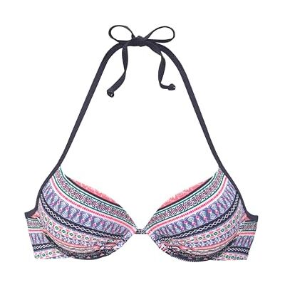s.Oliver Push-up top bikinitop voor dames, Meerkleurig (blauw-rosé patroon 21573), 40 NL s.Oliver Push-up top bikinitop voor dames, Meerkleurig (blauw-rosé patroon 21573), 40 NL