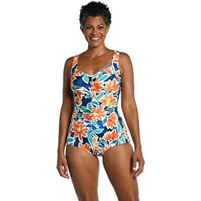 Maxine Of Hollywood Dames Shirred Front Girl Leg eendelige badpak, Multi//Joyful Blooms, 20, Multi//Vrolijke bloemen, 44 NL Maxine Of Hollywood Dames Shirred Front Girl Leg eendelige badpak, Multi//Joyful Blooms, 20, Multi//Vrolijke bloemen, 44 NL
