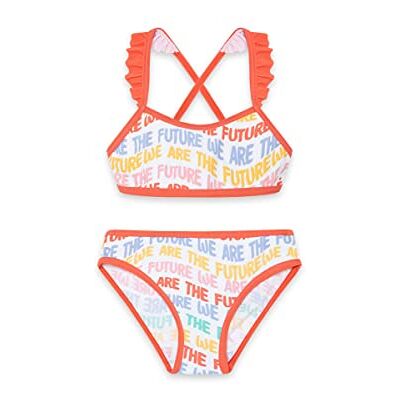 Tuc Tuc Girls-Happy Message Bikini, wit, regular voor meisjes Tuc Tuc Girls-Happy Message Bikini, wit, regular voor meisjes