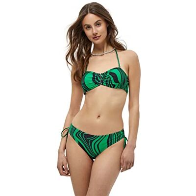 Minus Dames Amabel Bikinibroekje, Appelgroene grafische print, M Minus Dames Amabel Bikinibroekje, Appelgroene grafische print, M
