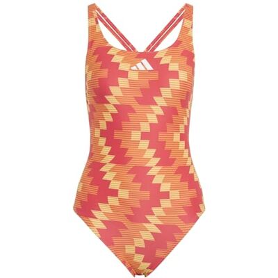 adidas dames Football-Inspired V-Back Graphic Swimsuit Swimwear, lucid red, 44 adidas dames Football-Inspired V-Back Graphic Swimsuit Swimwear, lucid red, 44