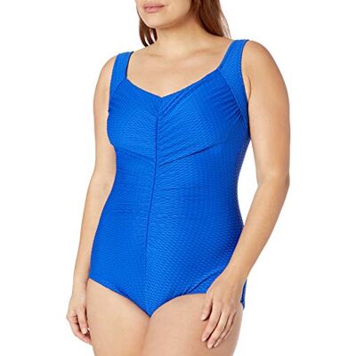 Maxine Of Hollywood Badpak voor dames uit één stuk, Kobalt//Geweven Spa Solid, 20W Maxine Of Hollywood Badpak voor dames uit één stuk, Kobalt//Geweven Spa Solid, 20W