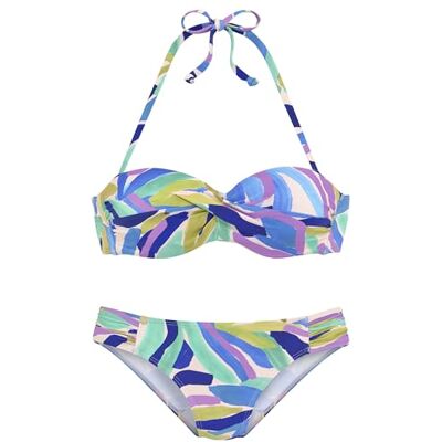 s.Oliver Banddeau-bikini-set met blauw-groen patroon, Blauw-groen patroon, 36 / B s.Oliver Banddeau-bikini-set met blauw-groen patroon, Blauw-groen patroon, 36 / B
