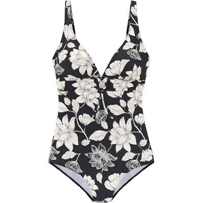 s.Oliver Badpak voor dames met bloemenpatroon, zwart-crme, 38 / C s.Oliver Badpak voor dames met bloemenpatroon, zwart-crme, 38 / C