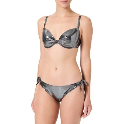 Giorgio Armani Push-up bikiniset voor dames, Zwarte Micro Foil Dot, XS Giorgio Armani Push-up bikiniset voor dames, Zwarte Micro Foil Dot, XS