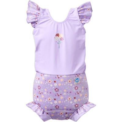 Splash About Happy Nappy Zwempak met ruches, Lilac Spring, 2-3 jaar Splash About Happy Nappy Zwempak met ruches, Lilac Spring, 2-3 jaar
