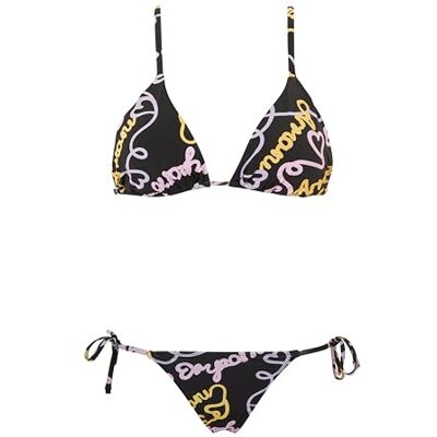 Giorgio Armani Braziliaanse Logomania bikiniset voor dames, Zwart/Hart Logo Pr, XL Giorgio Armani Braziliaanse Logomania bikiniset voor dames, Zwart/Hart Logo Pr, XL
