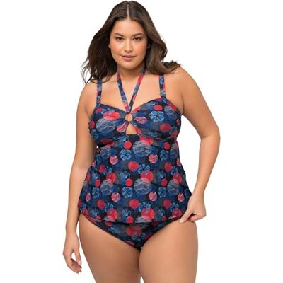 Ulla Popken Dames halterset Flowerpoints, gerecyclede tankini, marineblauw, 42 Ulla Popken Dames halterset Flowerpoints, gerecyclede tankini, marineblauw, 42