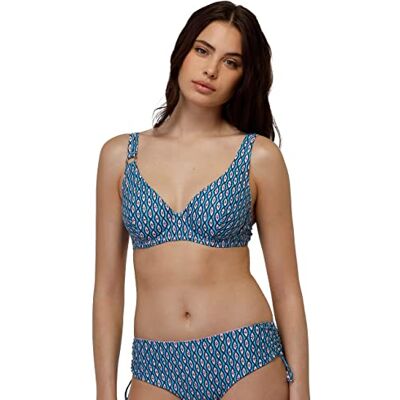 Lovable RCS gerecyclede bikinitop voor dames, turquoise (geometrische druk), 34 / D Lovable RCS gerecyclede bikinitop voor dames, turquoise (geometrische druk), 34 / D