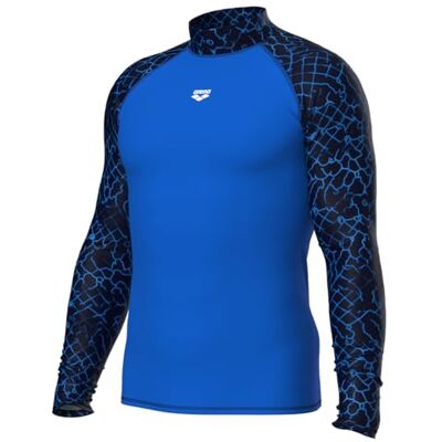 ARENA Men's Rash Vest L/S Allover heren Rash Guard Shirt ARENA Men's Rash Vest L/S Allover heren Rash Guard Shirt