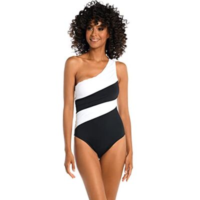 La Blanca Island Goddess Shoulder Mio Eendelig badpak voor dames, Zwart/Wit, 10 La Blanca Island Goddess Shoulder Mio Eendelig badpak voor dames, Zwart/Wit, 10