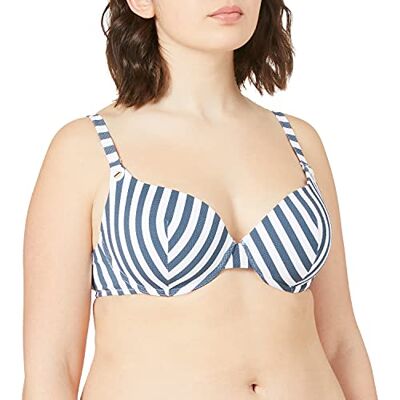 Skiny Damesbeha met cups, surf girl-bikini, midnight stripes, 70A Skiny Damesbeha met cups, surf girl-bikini, midnight stripes, 70A