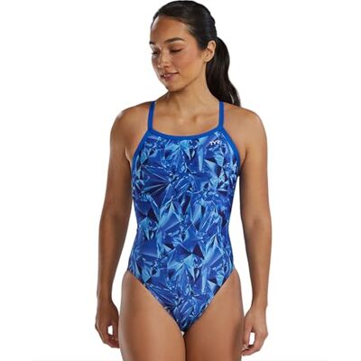 TYR Durafast Elite Diamondfit badpak voor dames, blauw gekristalliseerd, 30 TYR Durafast Elite Diamondfit badpak voor dames, blauw gekristalliseerd, 30
