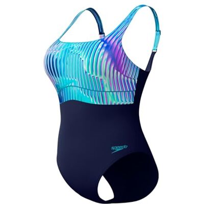 Speedo Vrouwen Shaping Contour Eclipse Gedrukt Badpak uit één stuk, Turquoise Gem, 42 Speedo Vrouwen Shaping Contour Eclipse Gedrukt Badpak uit één stuk, Turquoise Gem, 42