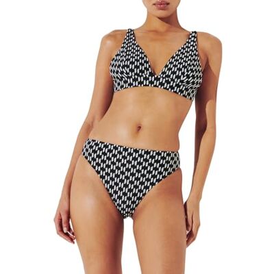 KARL LAGERFELD Monogram Plunge Triangle Top dames MONOGRAM PLUNGE TRIANGLE TOP, ALL OVER PRINT BLUE MID INDIGO KARL LAGERFELD Monogram Plunge Triangle Top dames MONOGRAM PLUNGE TRIANGLE TOP, ALL OVER PRINT BLUE MID INDIGO